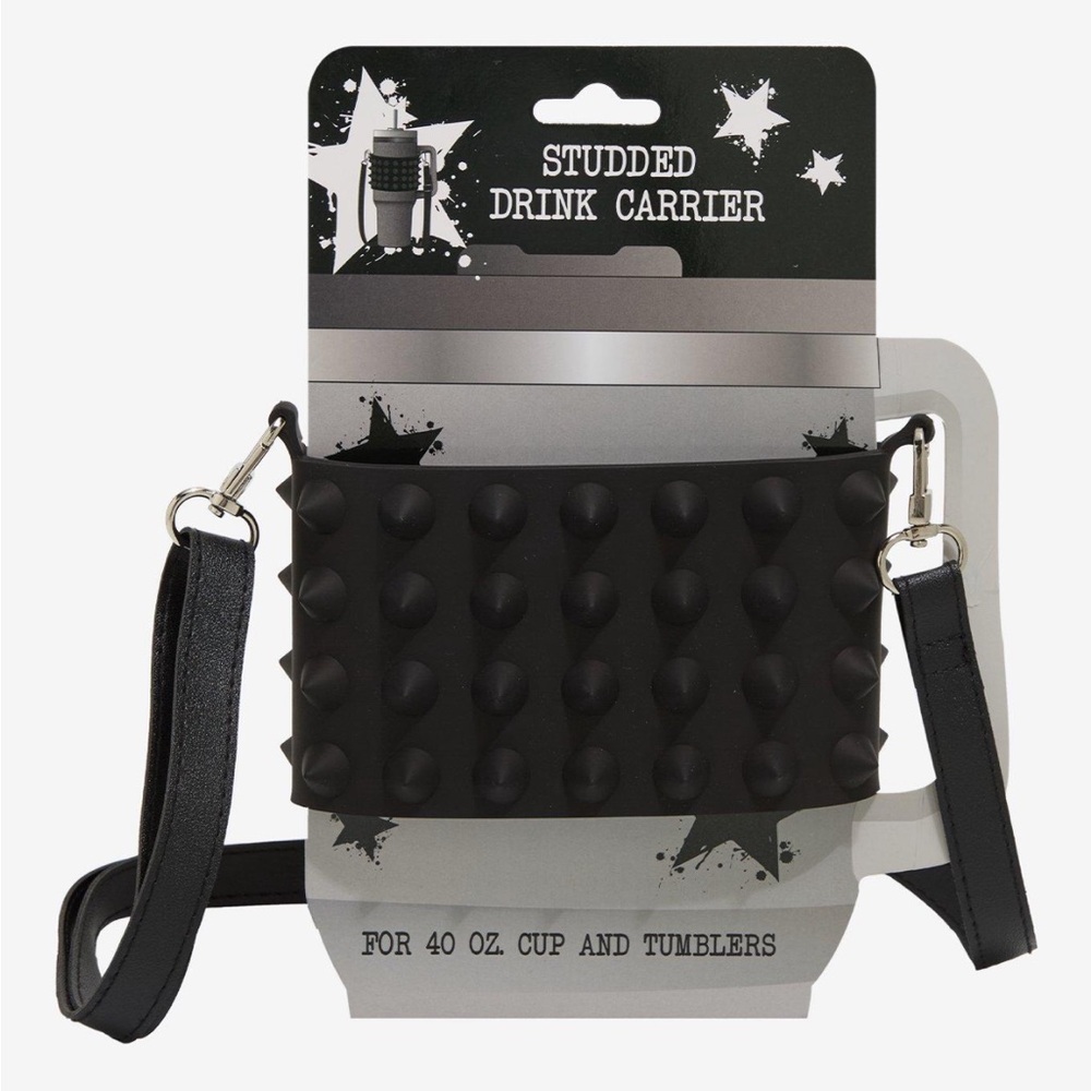 Hot Topic Black Studded Drink Carrier
